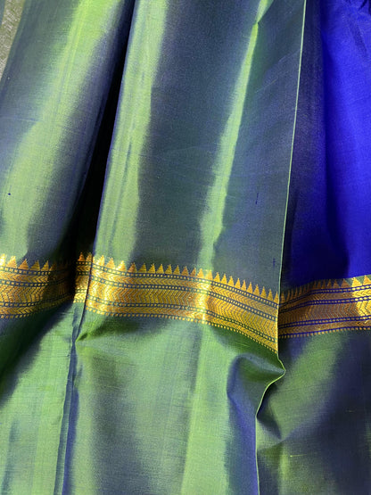 ROYAL BLUE MUBAGGAM SILK PURE HANDLOOM KANJIVARAM SAREE