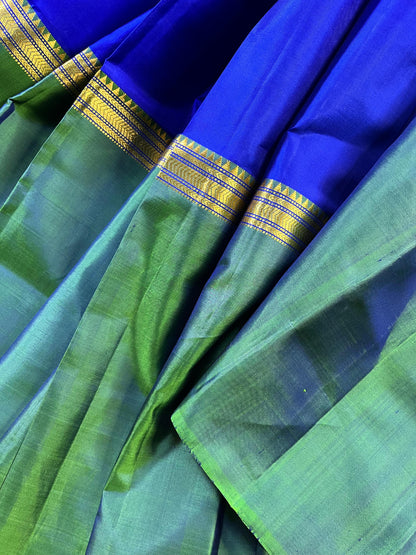 ROYAL BLUE MUBAGGAM SILK PURE HANDLOOM KANJIVARAM SAREE