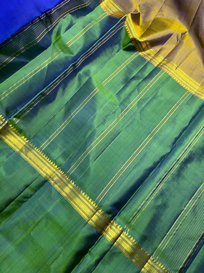 ROYAL BLUE MUBAGGAM SILK PURE HANDLOOM KANJIVARAM SAREE