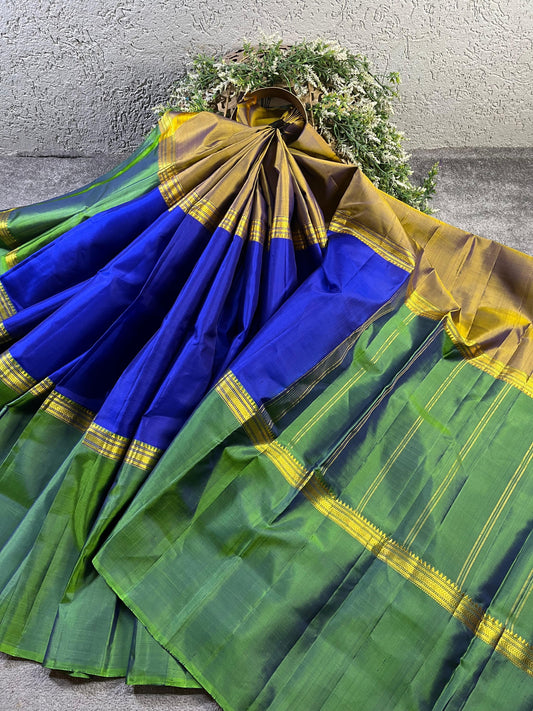 ROYAL BLUE MUBAGGAM SILK PURE HANDLOOM KANJIVARAM SAREE