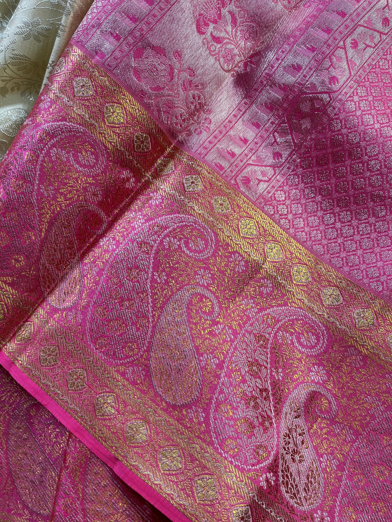 IVORY SILK PURE HANDLOOM KANJIVARAM SAREE