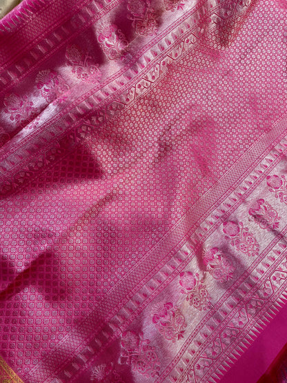 IVORY SILK PURE HANDLOOM KANJIVARAM SAREE