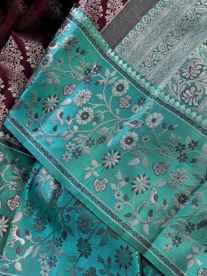 MAROON SILK PURE HANDLOOM KANJIVARAM SAREE