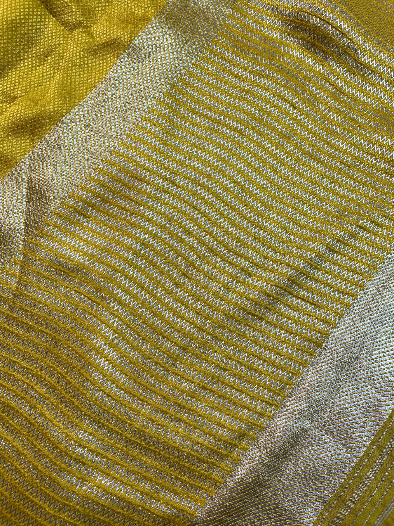 YELLOW SATIN SILK PURE HANDLOOM BANARASI SAREE
