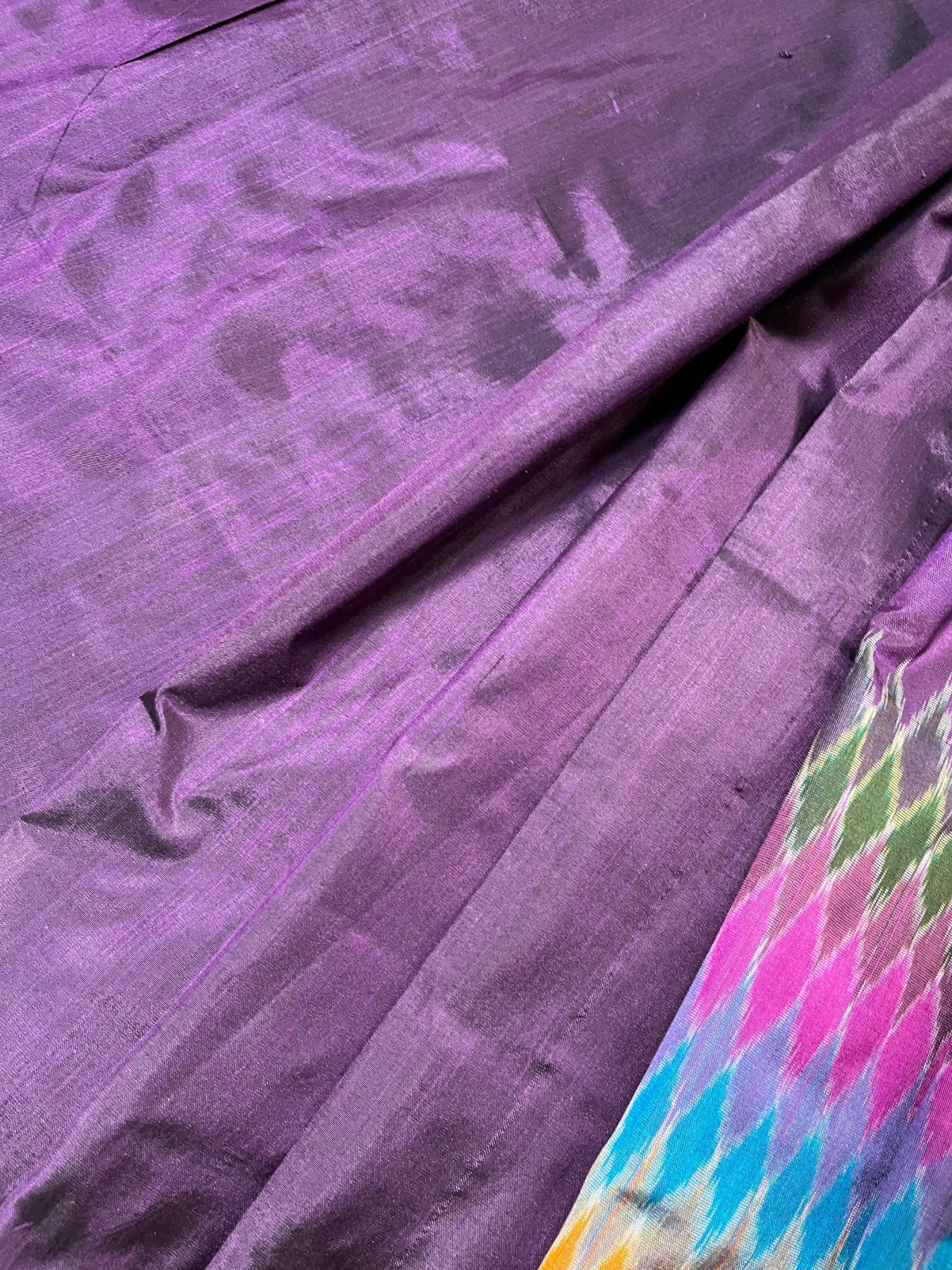 PURPLE SILK PURE HANDLOOM IKKAT SAREE
