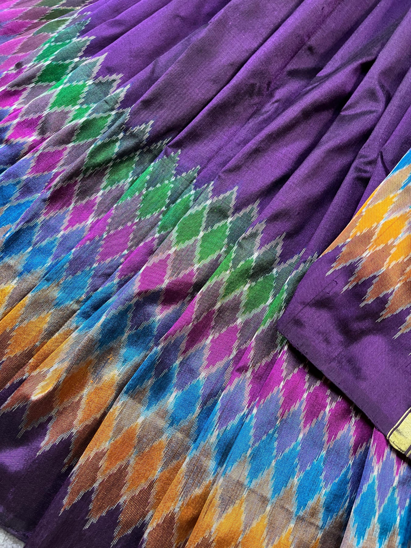 PURPLE SILK PURE HANDLOOM IKKAT SAREE