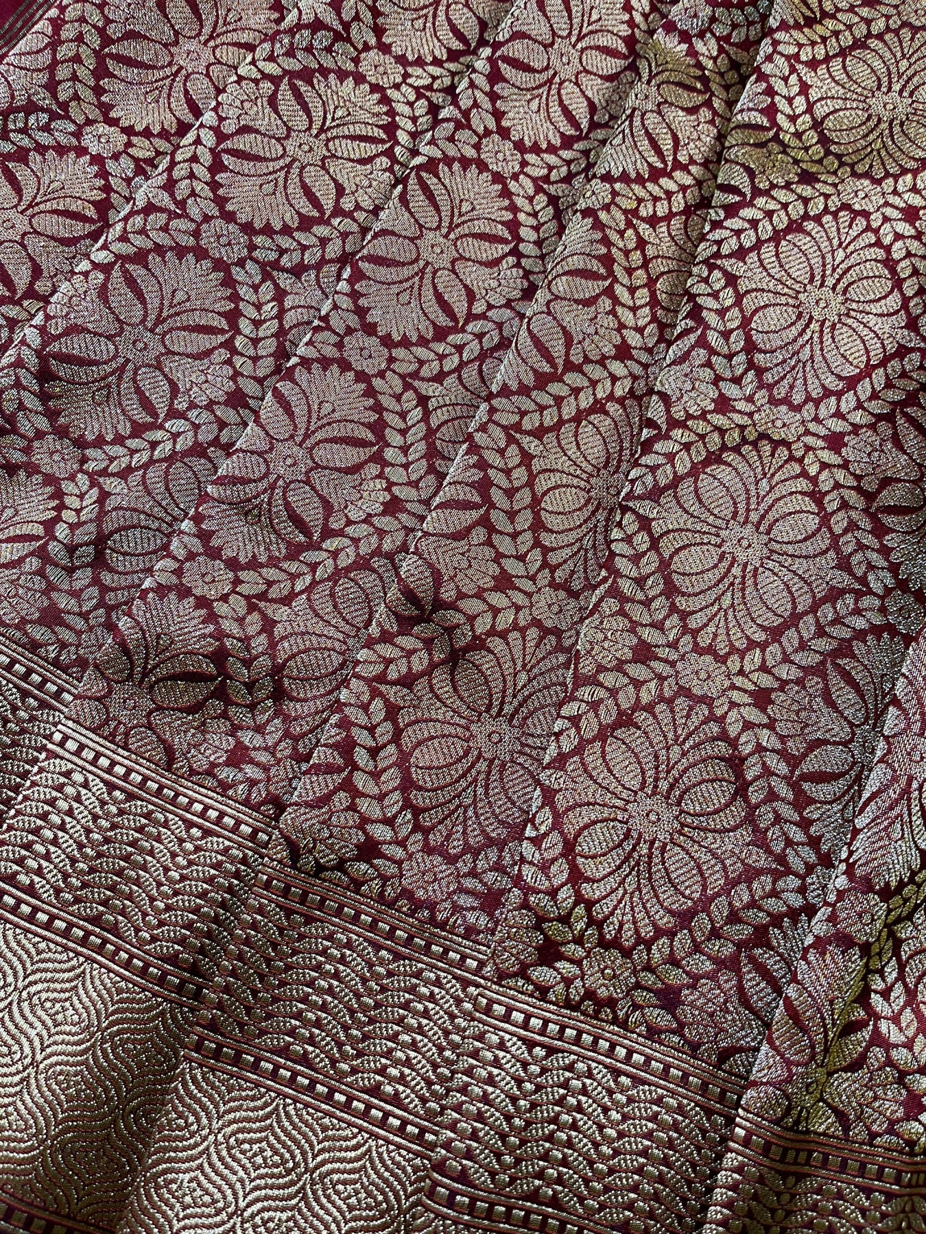 MAROON SILK PURE HANDLOOM BANARASI SAREE