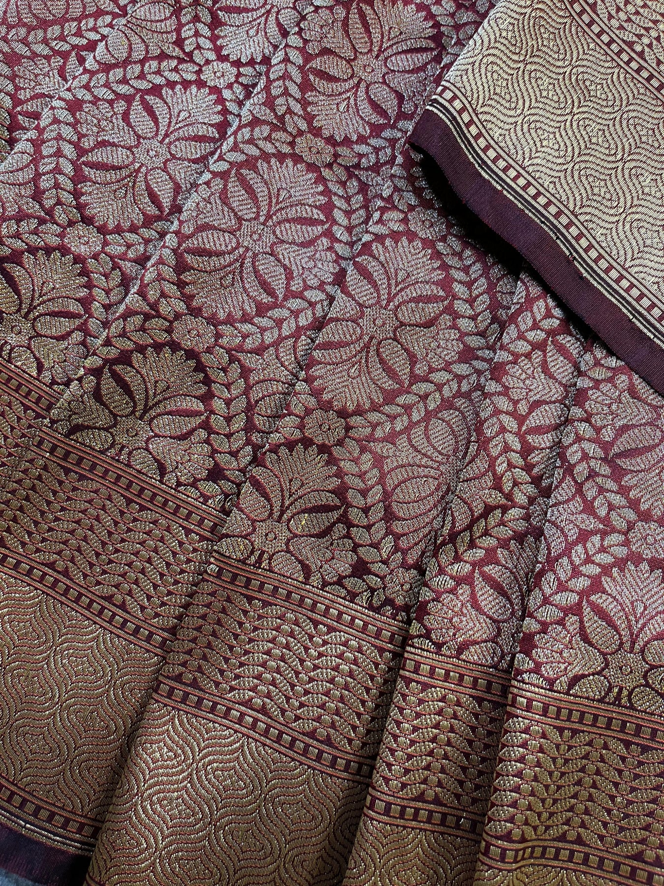 MAROON SILK PURE HANDLOOM BANARASI SAREE