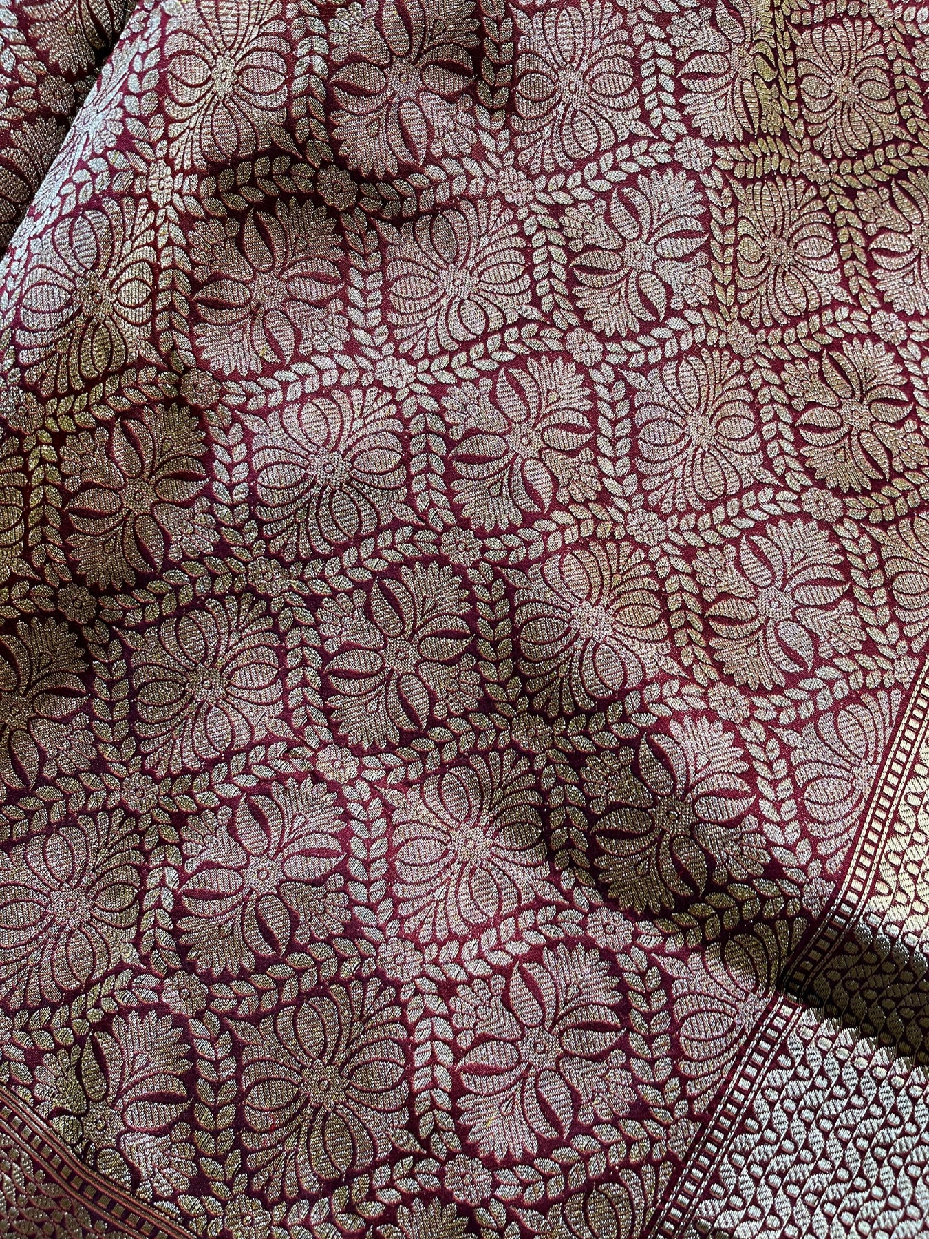 MAROON SILK PURE HANDLOOM BANARASI SAREE