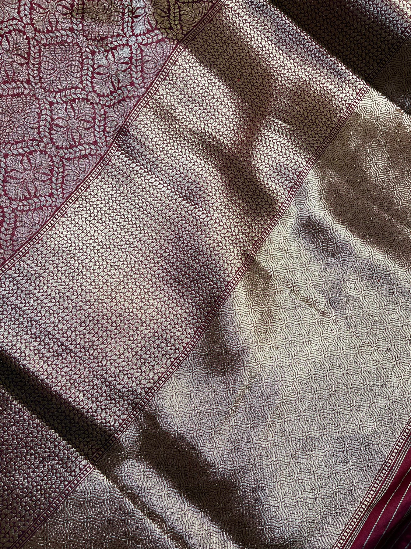 MAROON SILK PURE HANDLOOM BANARASI SAREE