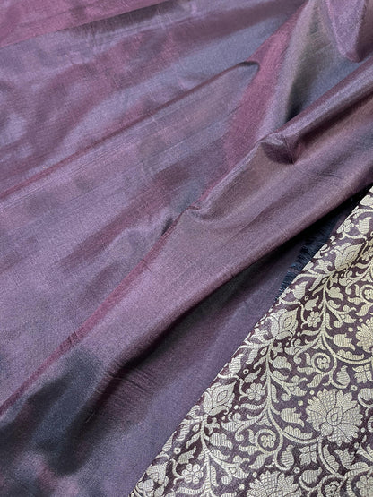 WINE SILK PURE HANDLOOM BANRASI SAREE