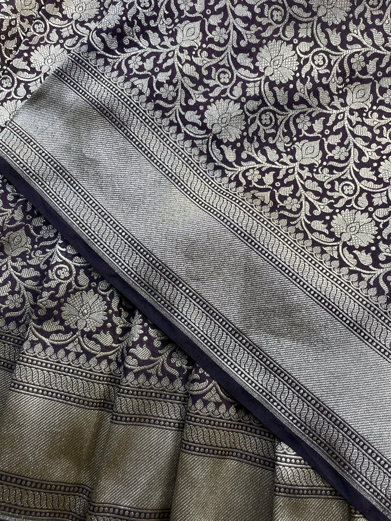 WINE SILK PURE HANDLOOM BANRASI SAREE