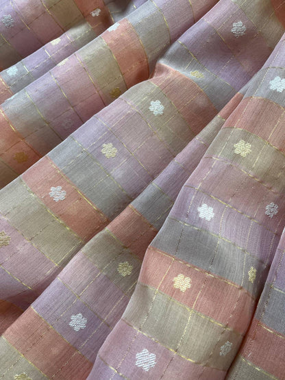 KORA COTTON PURE HANDLOOM RANGCART BANARASI SAREE