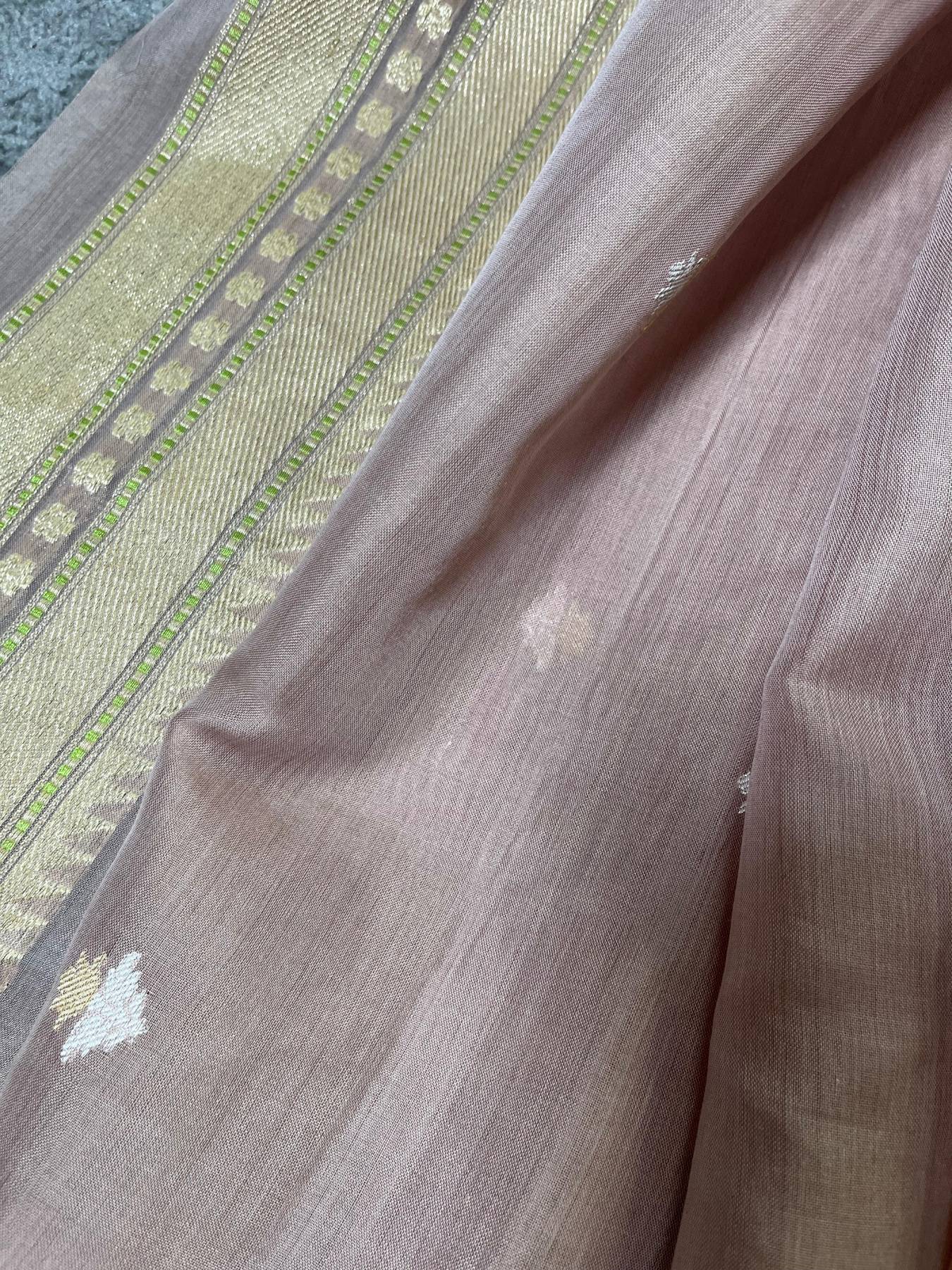 KORA COTTON PURE HANDLOOM RANGCART BANARASI SAREE