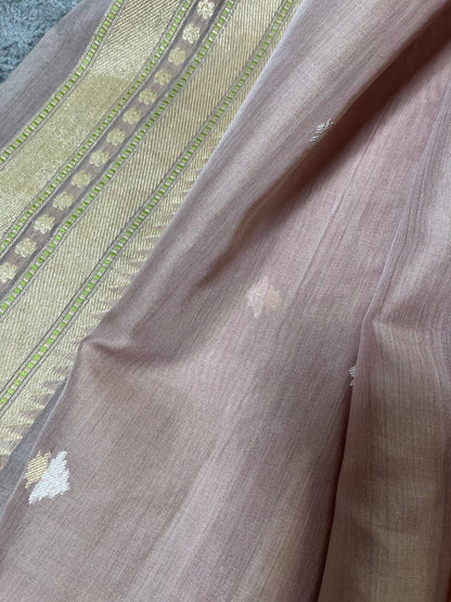 KORA COTTON PURE HANDLOOM RANGCART BANARASI SAREE