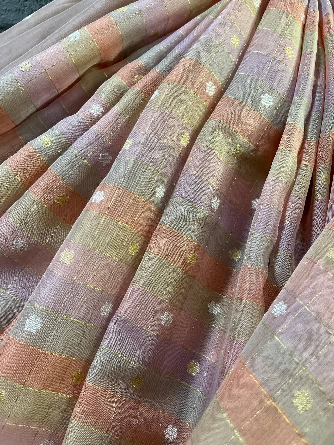 KORA COTTON PURE HANDLOOM RANGCART BANARASI SAREE