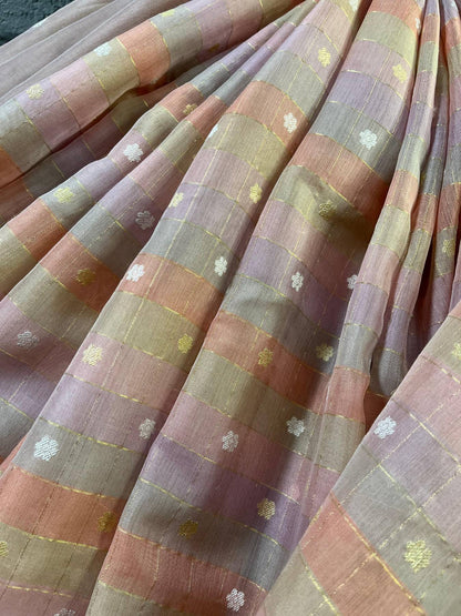 KORA COTTON PURE HANDLOOM RANGCART BANARASI SAREE