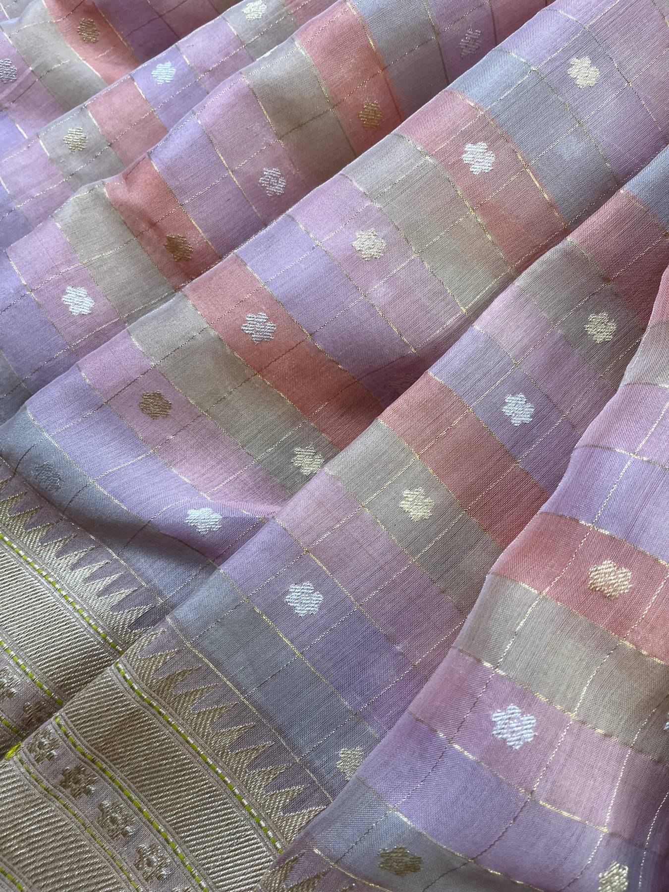 KORA COTTON PURE HANDLOOM RANGCART BANARASI SAREE