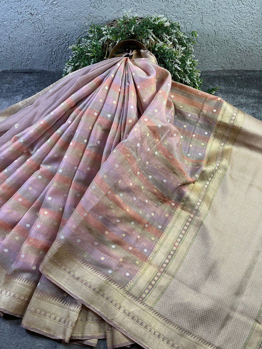 KORA COTTON PURE HANDLOOM RANGCART BANARASI SAREE