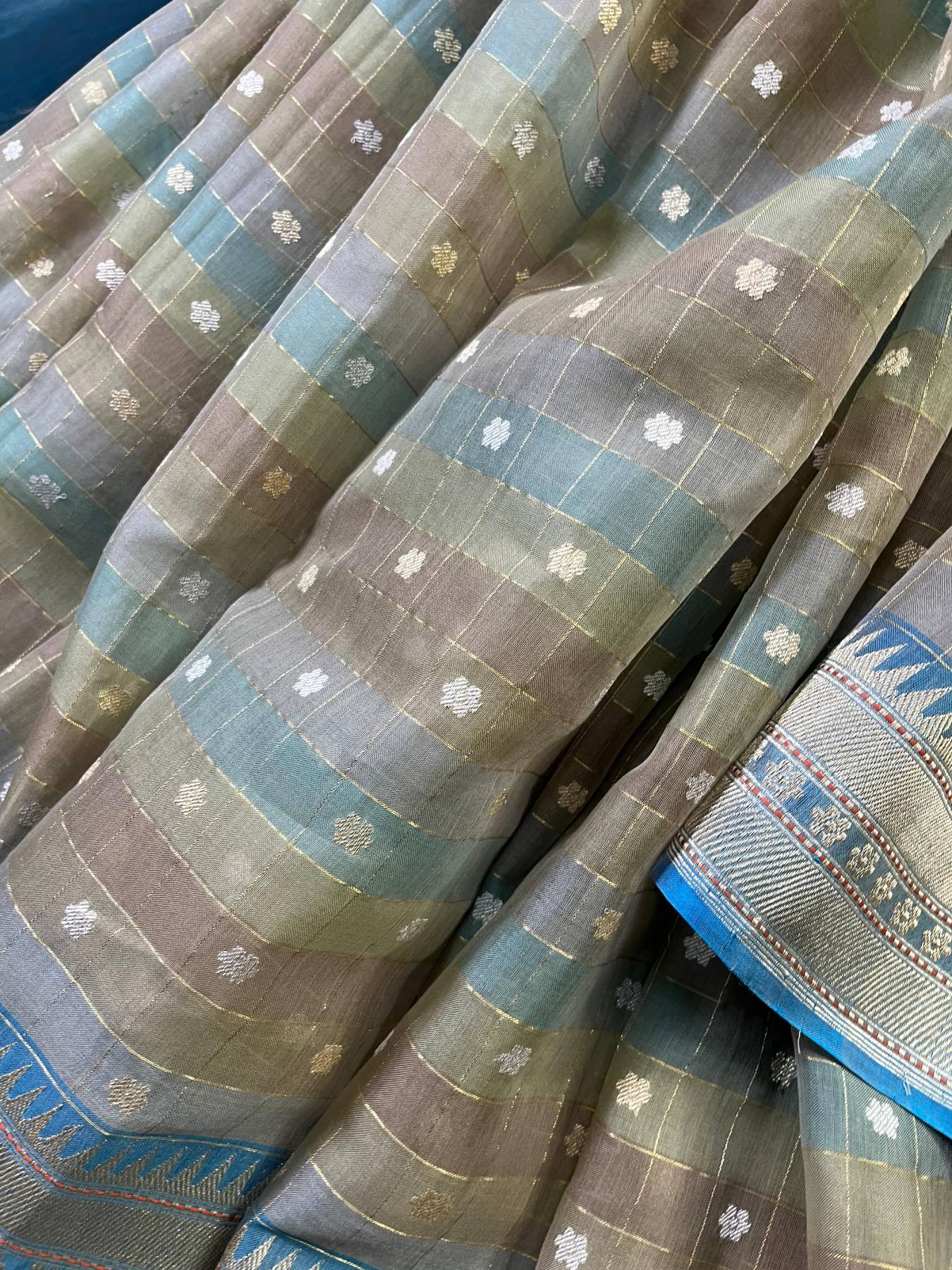 KORA COTTON PURE HANDLOOM RANGCART BANARASI SAREE