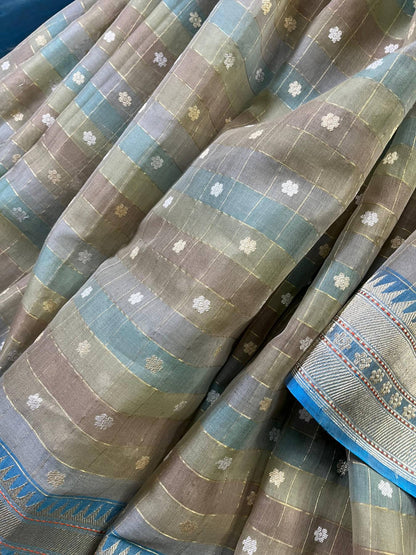 KORA COTTON PURE HANDLOOM RANGCART BANARASI SAREE