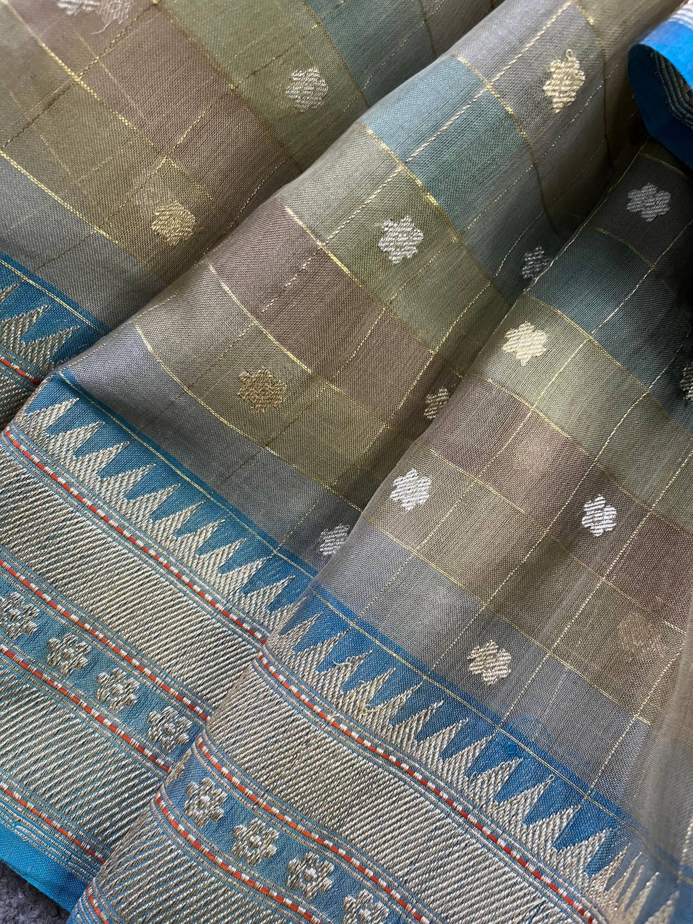 KORA COTTON PURE HANDLOOM RANGCART BANARASI SAREE