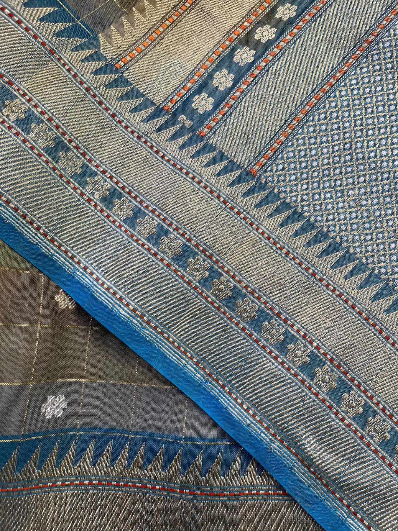 KORA COTTON PURE HANDLOOM RANGCART BANARASI SAREE