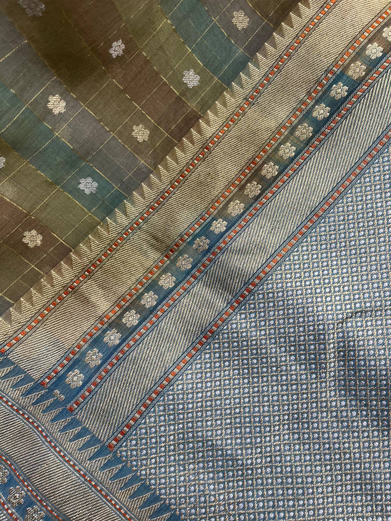 KORA COTTON PURE HANDLOOM RANGCART BANARASI SAREE