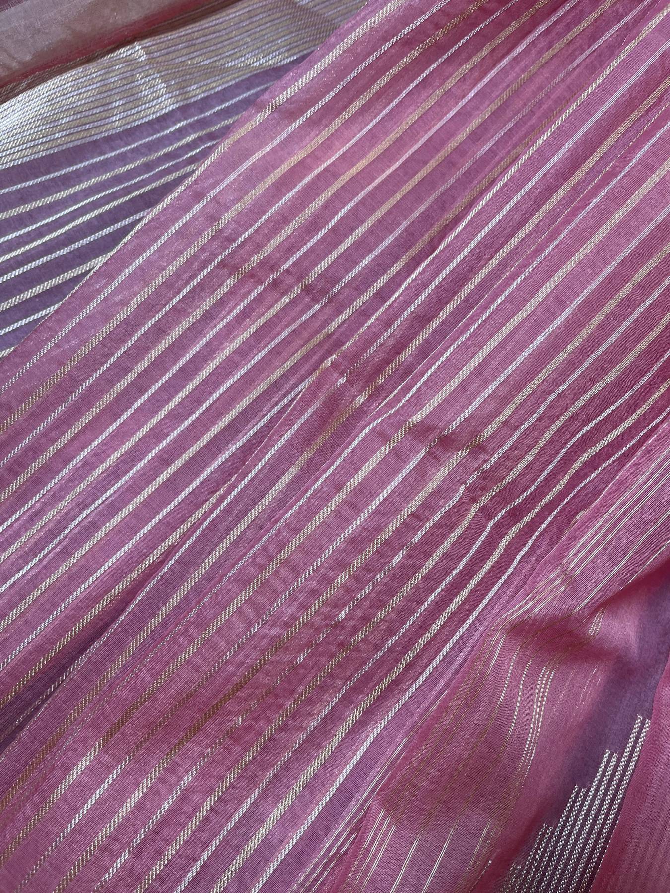 PINK KORA PURE HANDLOOM BANARASI SAREE