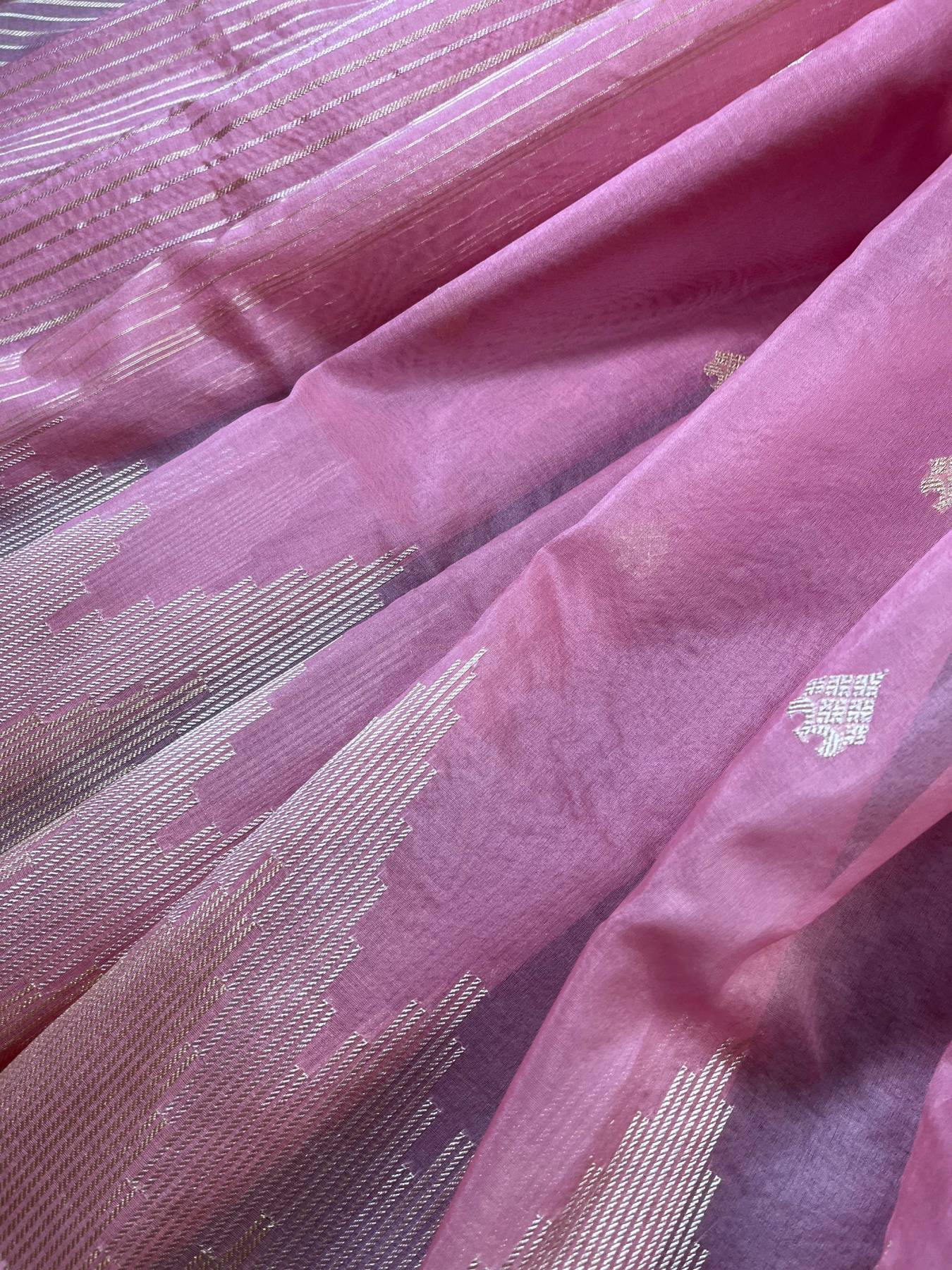 PINK KORA PURE HANDLOOM BANARASI SAREE