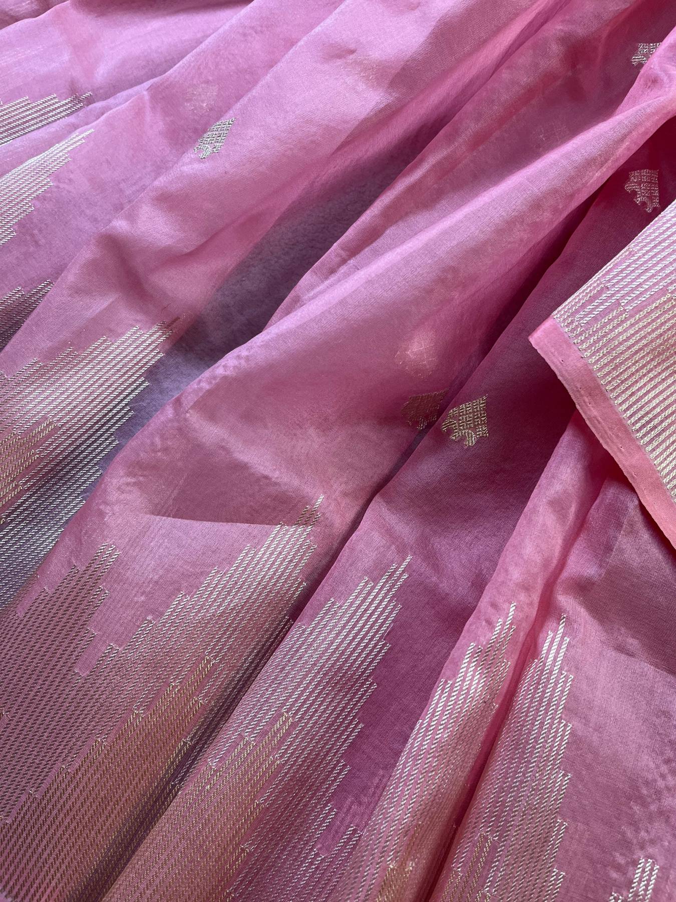 PINK KORA PURE HANDLOOM BANARASI SAREE