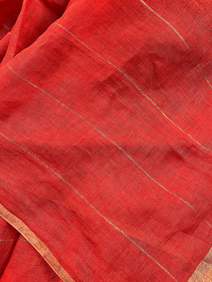 ORANGE PURE HANDLOOM LINE SAREE