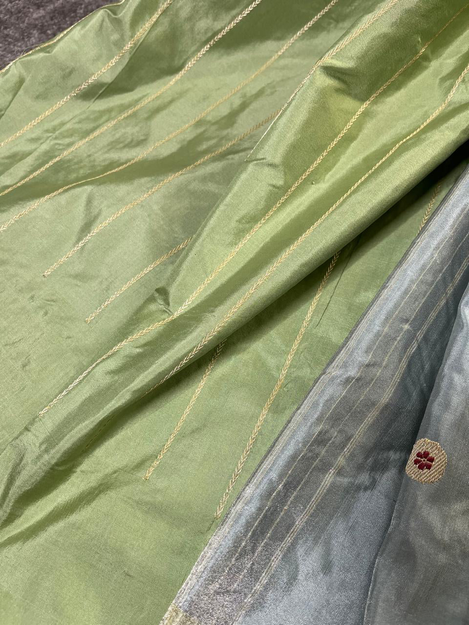 BLUE SILK TISSUE PURE HANDLOOM BANARASI SAREE