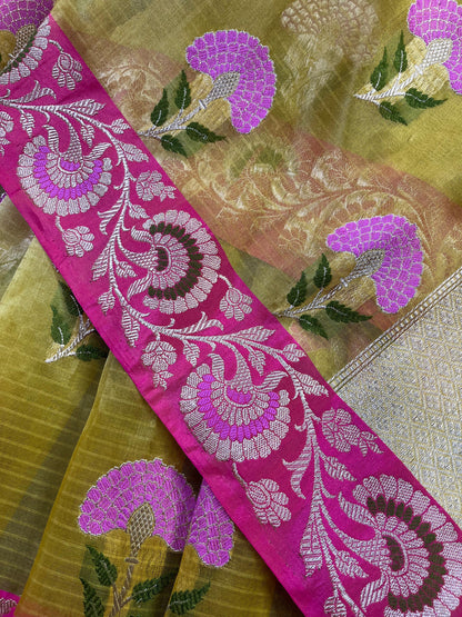 YELLOW KORA PURE HANDLOOM BANARASI SAREE