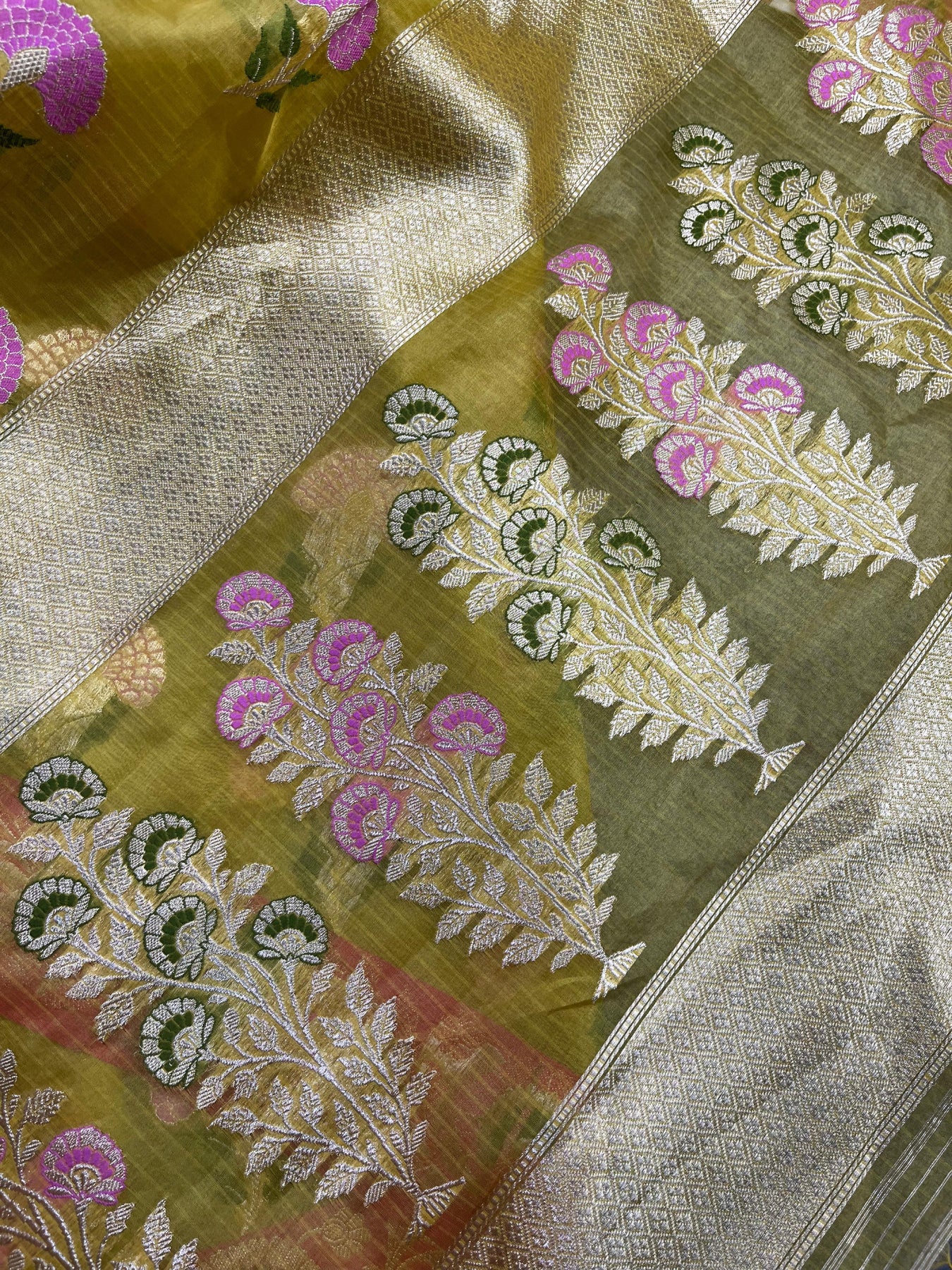 YELLOW KORA PURE HANDLOOM BANARASI SAREE