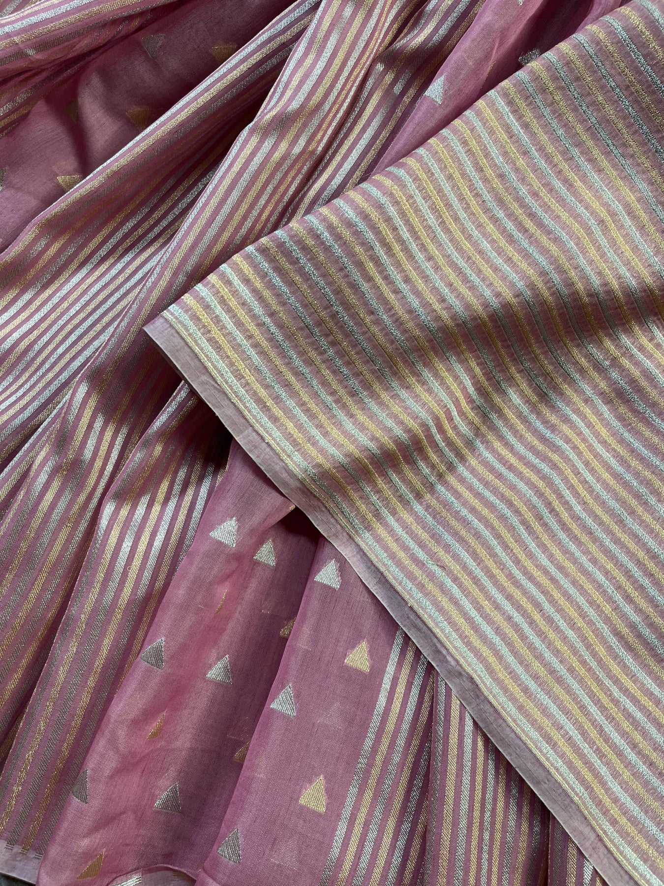 PINK KORA PURE HANDLOOM BANARASI SAREE