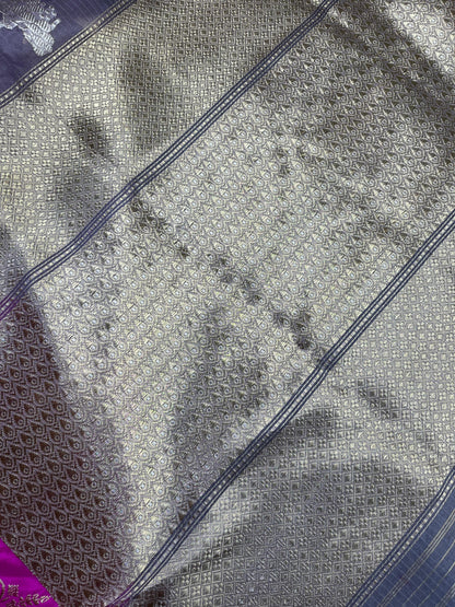 LILAC MAUVE KORA PURE HANDLOOM BANARASI SAREE