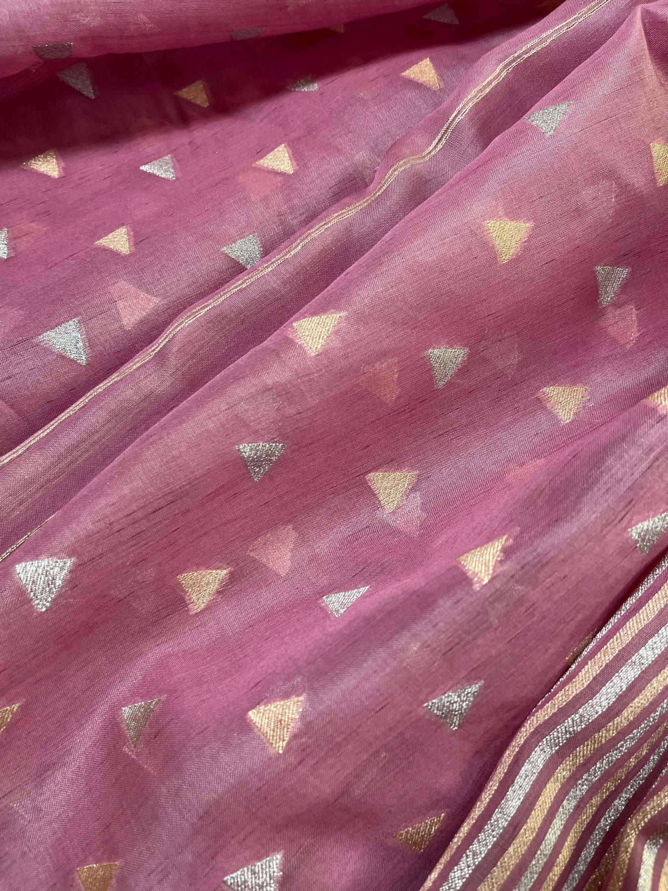 PINK KORA PURE HANDLOOM BANARASI SAREE