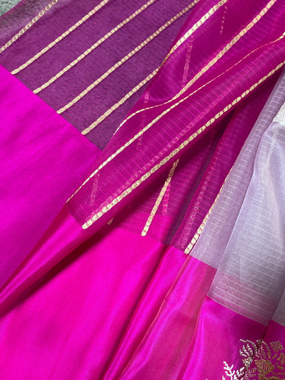 LILAC MAUVE KORA PURE HANDLOOM BANARASI SAREE