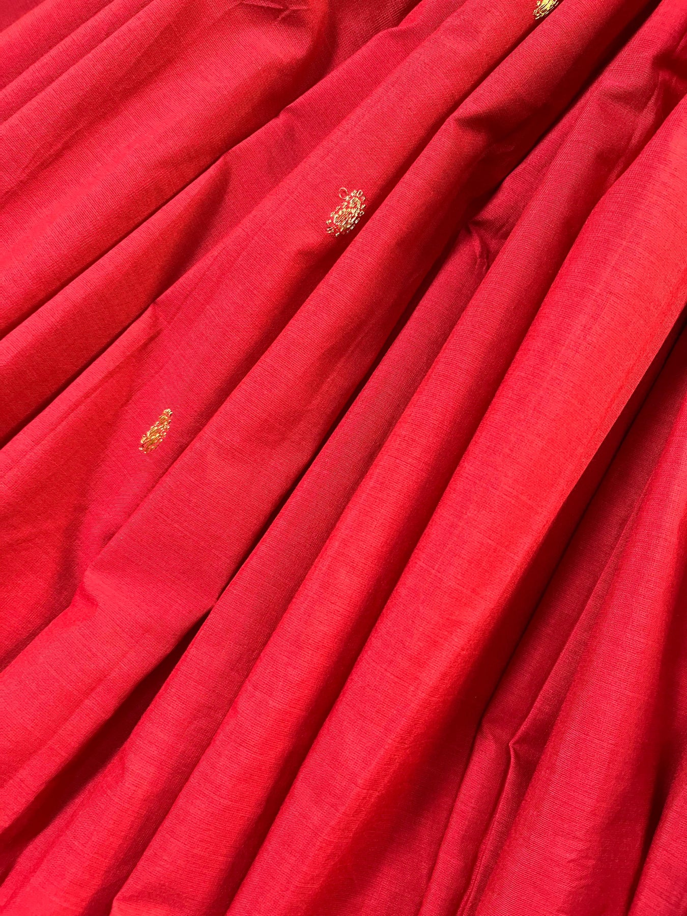 RED COTTON PURE HANDLOOM PAITHANI SAREE