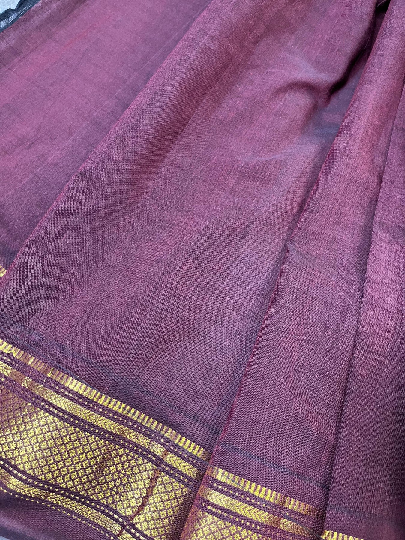 DARK BROWN COTTON PURE HANDLOOM PAITHANI SAREE