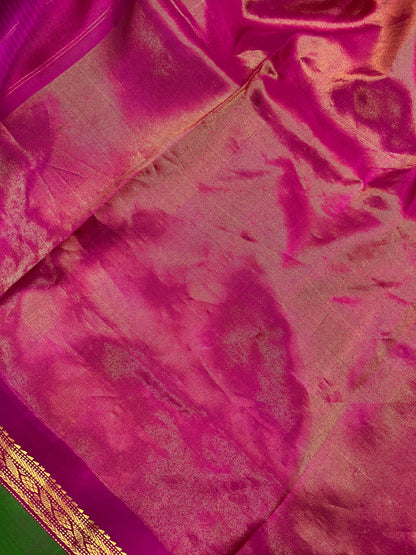 TURQUOISE SILK PURE HANDLOOM GADWAL SAREE