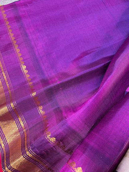 LIGHT PISTA GREEN SILK PURE HANDLOOM GADWAL SAREE