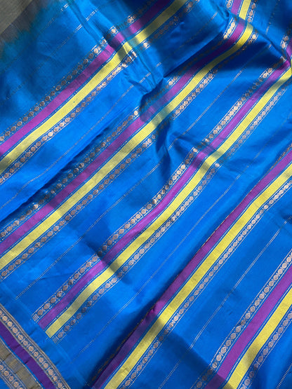 GREY SICO PURE HANDLOOM GADWAL SAREE