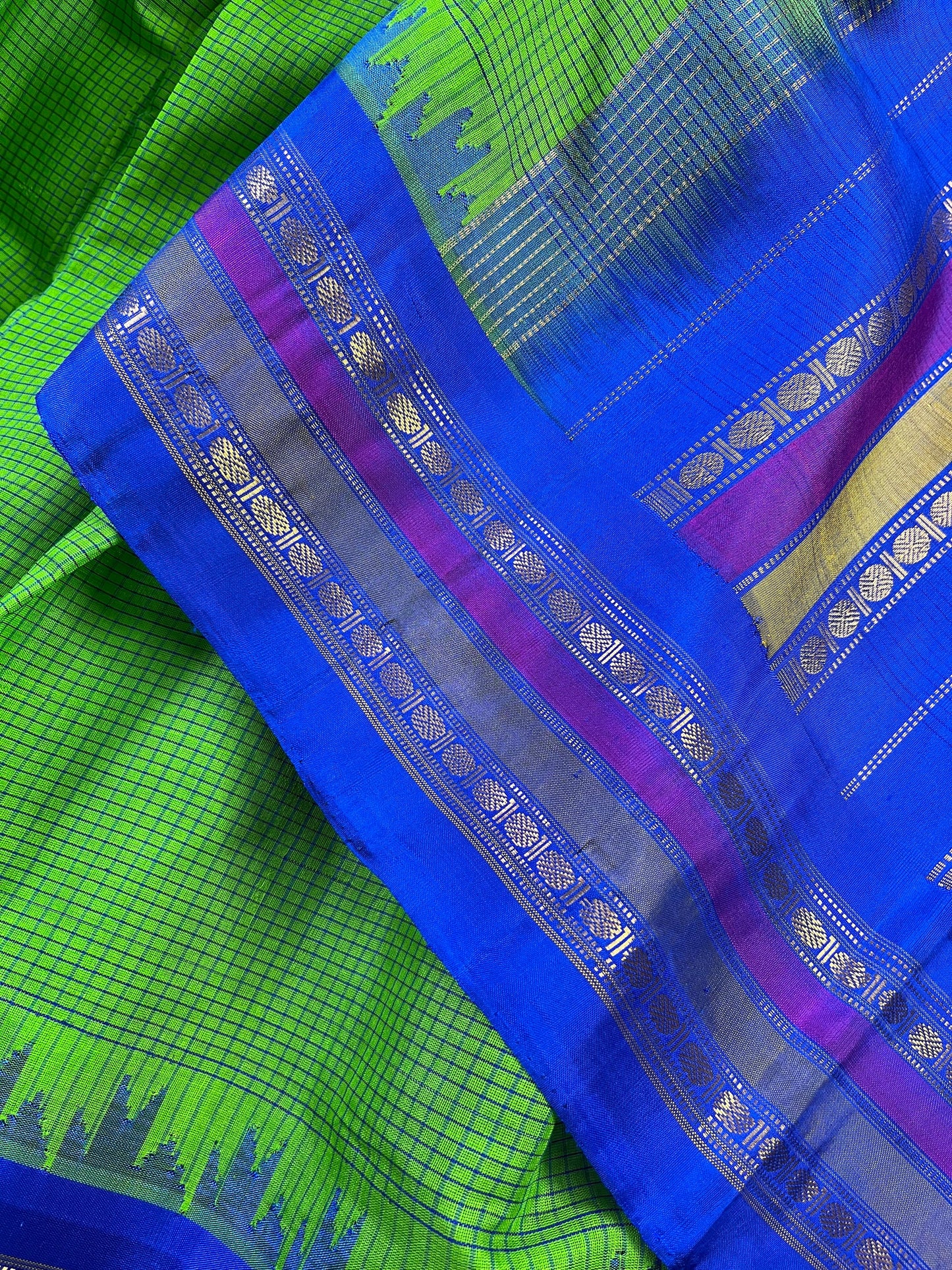 GREEN SICO PURE HANDLOOM GADWAL SAREE