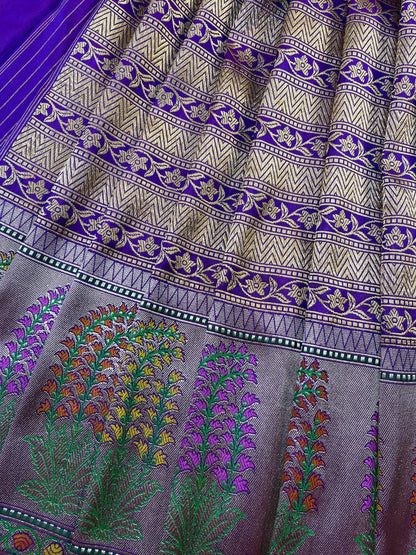 PURPLE SILK PURE HANDLOOM BANARASI SAREE