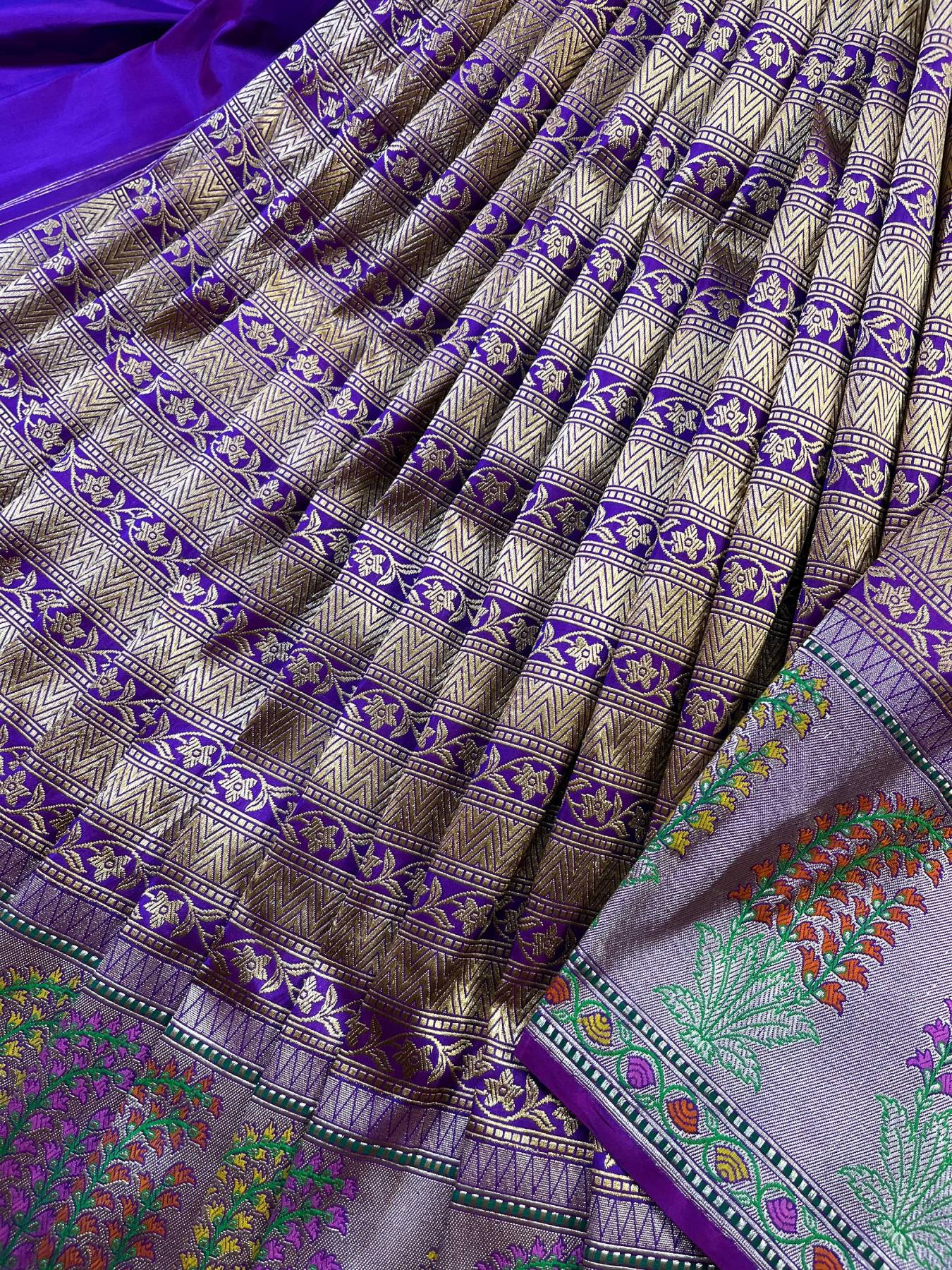 PURPLE SILK PURE HANDLOOM BANARASI SAREE