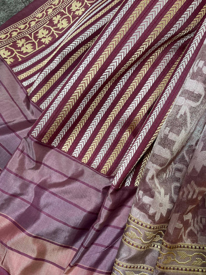 PINK KORA TISSUE PURE HANDLOOM BANARASI SAREE
