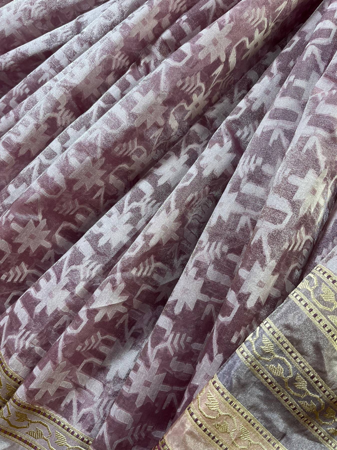 PINK KORA TISSUE PURE HANDLOOM BANARASI SAREE