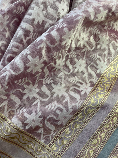 PINK KORA TISSUE PURE HANDLOOM BANARASI SAREE